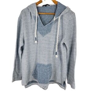 Ocean Drive Artisanal Baja Light Blue Hoodie Pullover Sweatshirt Men's‎ Large